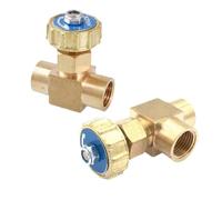 Equal 1/8" 1/4" BSP Female Straight/Elbow Brass Plug Needle Valve Pneumatic(1/4",Straight Type)