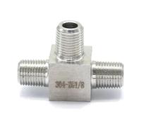 Equal 1/8" BSPT male Threaded Tee 3 Way 304 Stainless Steel Pipe Fitting Connector Max Pressure 2.5 Mpa