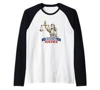 Equal Justice Lady Justice Scales Ojos vendados Patriótico Camiseta Manga Raglan