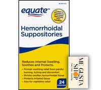Equate - Supositorios hemorroidales 24 en total, incluye organizador de píldoras