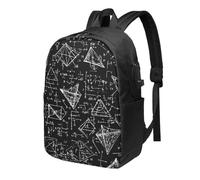Equations - Mochila de matemáticas para laptop, mochila de viaje de 17 pulgadas, resistente al agua, con puerto de carga USB, mochila universitaria, bolsa de trabajo para mujeres y hombres