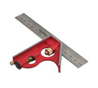 Équerre combinée Faithfull 150 mm (6 po) - Outil de mesure et de traçage multifonction avec règle en acier inoxydable, niveau à bulle et pointe à tracer pour le travail du bois et du métal