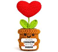 EQUIK PRODUCTS Regalo para Mama - Corazon de Ganchillo “Un pequeño Corazón para la Mejor Mamá” - Regalos Cumpleaños Madre, Dia de la Madre o Navidad - Flor Crochet Hecha a Mano (Corazón de Mamá)