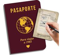 EQUIK PRODUCTS Tarjeta cumpleaños 40 años | Tarjeta 40 años | Libro de firmas 1985 | Pasaporte a 1985 para hombre y mujer