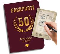 EQUIK PRODUCTS Tarjeta para 50 años | Pasaporte libro de firmas para hombre y mujer | Libro de invitados con juegos | Año 1976 | Viaje al año de nacimiento