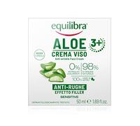 Equilibra Cuidado Facial, Crema Facial Antiarrugas a Base de Aloe Vera y Aloe 3+ con Efecto Rellenador, para Pieles Sensibles, Contrarresta los Signos del Envejecimiento, Acción Alisadora, 50 ml
