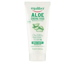 Equilibra Cuidado Facial, Crema Hidratante Facial Calmante a Base de Aloe Vera para Pieles Sensibles, Delicada, Protectora, Rápida Absorción, Fórmula no Grasa, 75 ml