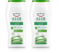 Equilibra Cuidado Facial, Leche Limpiadora Delicada a Base de Aloe Vera, Adecuada para Pieles Sensibles, Desmaquillante Facial, Hidratante, Calma y Equilibra la Piel, 200 ml (Paquete de 2)
