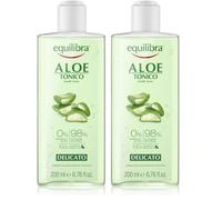 Equilibra Cuidado Facial, Tónico Facial a Base de Aloe Vera, Ligero, Delicado, Desmaquillante Facial, Elimina los Rastro de Impurezas, Sin Aclarado, Suaviza y Tonifica la Piel, 200 ml (Paquete de 2)