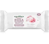 Equilibra Viso, Toallitas microcelulares desmaquillantes, de tela con agua de rosa fermentada, ácido hialurónico y glicerina vegetal, desmaquillan con delicadeza, 25 unidades