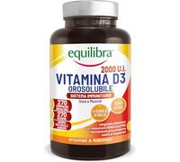 Equilibra, Vitamina D3 2000 UI, 50 mcg por Comprimido, Soluble en la Boca, Huesos y muscolos normal, Normal funcionamento del Sistema Inmunitario, Vegetariano, Sin Gluten, Sin Lactosa, 270 Comprimidos