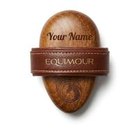 Equimour Barra de metal personalizada - Barrita con nombre grabado | Barrita con dientes de latón, mango de madera y grabado personalizado, herramienta de limpieza personalizada y regalo para