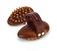 Equimour Estrígilo masajeador - con nodos de madera y base de goma flexible | Estimula la circulación, relaja los músculos y cuida el pelaje | Ideal para el bienestar del caballo