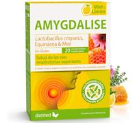 Equinácea y própolis Amygdalise, 20 masticables, DietMed | Malvavisco y tomillo - Vitamina C y zinc - Probiótico - Sabor limón - Sistema inmunitario