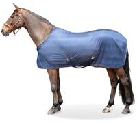 Equinate Manta para moscas Guardian con correas cruzadas y acolchado a la cruz, 145 cm, color azul marino, con protección eficaz contra moscas e insectos, manta para caballos
