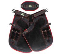 Equine Care Delantal Farrier: 29 pulgadas de longitud, cuero vacuno de 2 mm y lona de 500 g/m², acolchado ergonómico, malla de aire, imanes duales, cintura ajustable (28-52 pulgadas), ideal para