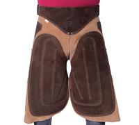 Equine Care Delantal para hombre de 29 pulgadas, piel de ante de vacuno de alta calidad, cintura ajustable, rodilleras, 4 bolsillos para cuchillos de pezuña, 2 imanes para uñas de pezuña, herramientas