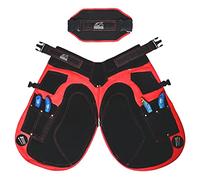 Equine Care Red Forge Pro Farrier - Tapones para delantal: 29 pulgadas de longitud de cuero vacuno y lona, malla de aire, 4 bolsillos para cuchillos, 2 imanes para uñas, soporte trasero (28 a 52