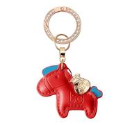Equine Key Ring - Horse Figure Key Holder for Personal Accessories | Metal Casting with Polished Finish Pocket Organizer Clip Keepsake for Daily Carry Compact Carry Friendly Size 1.89x2.28 in