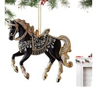 Equine Ornament - Transparent Cowgirl Theme Decor, Two Dimensional with Polished, Decorative Light Catching Function, Ideal for Seasonal Home Shelf Glass Placement