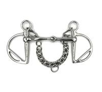 Equine Smile ES0114 Dentadura Kimblewick Springkandare Sencillo Roto Español Italiano Dee Bit de Acero Inoxidable Grosor de la dentadura 15 mm (13,5 cm)