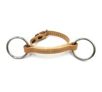 Equine Smile ES0262 - Mordida de piel auténtica Merothisches Tabal con correa de barbilla de acero inoxidable, 18 mm (12,5 cm)