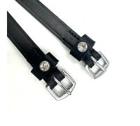 Equine Smile ES4010 Correa de esporas con cristales brillantes de piel para esporas de repuesto, accesorios para espolones, correa de espolones, fijación de esporas (cuero negro y diamantes de