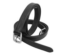 Equine Smile ES5024 Correa de cuero para estribos - Correas ajustables de piel con hebillas de acero inoxidable para doma y salto (negro, 80 cm)