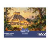 Equinocio de la Pirámide Mexicana de Chichen Itza Puzzle De Madera Impermeable DIY Puzzles De 1000 Piezas para Adultos Imposible Rompecabezas Juegos Educativos