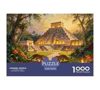 Equinocio de la Pirámide Mexicana de Chichen Itza Puzzle De Madera Impermeable DIY Puzzles De 1000 Piezas para Adultos Colorido Rompecabezas Juegos Desafiantes