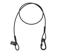 Equinox 25kg Black Stainless Steel Safety Wire with Screw Gate Carabiner 75cm