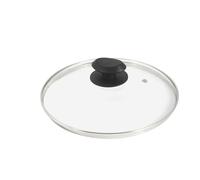 Equinox 517584 - Tapa de cristal templado de 24 cm de diámetro con borde de acero inoxidable, resistente a altas temperaturas, mango termorresistente, apto para lavavajillas. Tapa cacerola y sartén