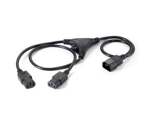 Equip 112210 cable de transmisión Negro 1,6 m C14 acoplador Acoplador C13 2 x