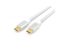 CABLE USB-C MACHO USB-C MACHO USB 3.2 1M TRANSFERENCIA 10G 5A (100W) COLOR BLANCO 128356