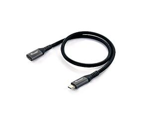Equip 128370 Cable alargador USB 3.2 Gen 2 C a C, M/F, 0,5 m, 4 K/60 Hz, 10 Gbps, color negro