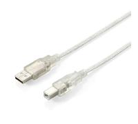 Equip 128652 Cable USB 2.0 de tipo A macho a tipo B macho, 5,0 m, plateado transparente