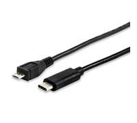 Equip 12888407 - Cable USB (1 m, Micro-USB B, USB C, 2.0, Male Connector/Male Connector, Negro)