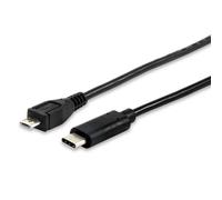 Equip 12888407 USB-Kabel (1 m, Micro-USB B, USB C, 2.0, Stecker/Stecker, schwarz