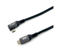Equip Cable USB 2.0 C a C en ángulo de 90°, M/M, 3,0 m, PD 100 W, negro