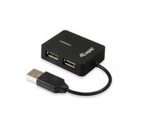 Equip Hub USB 128952 – 4 puertos USB 2.0 480 Mbit/s Mini de viaje Negro