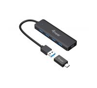 HUB USB EQUIP LIFE A 4 PUERTOS USB 3.2 INCLUYE ADAPTADOR USB-C 128959