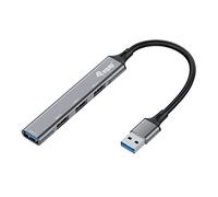 Equip 128960 - Hub USB (4 Puertos, 1 x 3.0/3 x 2.0, USB a USB 3.0), Color Gris