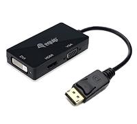 Equip 133441 - Adaptador de DisplayPort a VGA, HDMI y DVI, Color Negro