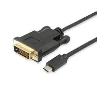 Equip 133468 adaptador de cable de vídeo 1,8 m USB Tipo C DVI-D Negro