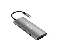 Equip 133490 USB-C 9 en 1 Adaptador Multifunción, HDMI 4K/60Hz, Gigabit LAN, USB 3.2 GEN1, SD/TF, 100 W USB PD