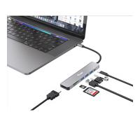 Equip - 133494 Adaptador multifunción USB-C 7 en 1, HDMI 4K/60Hz, USB 3.2 Gen1 x 3 , TF/MICRO SD, 100W USB PD