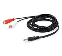 Equip Cable Audio Mini Jack 3.5mm Macho a 2x RCA Hembra 2.5m Negro