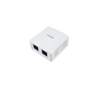 Equip Roseta de superficie 235216 - Cat.6A 2 puertos RJ45 hembra Blanco