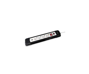 Equip 245553 base múltiple 1,5 m 4 salidas ac interior negro, blanco