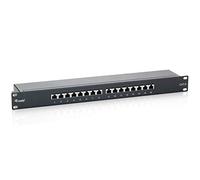 Equip 326416 - Panel de conexiones (16 puertos, 19" 1U), Negro